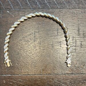 Joseph Cleary Gold tone with faux diamond vintage bracelet